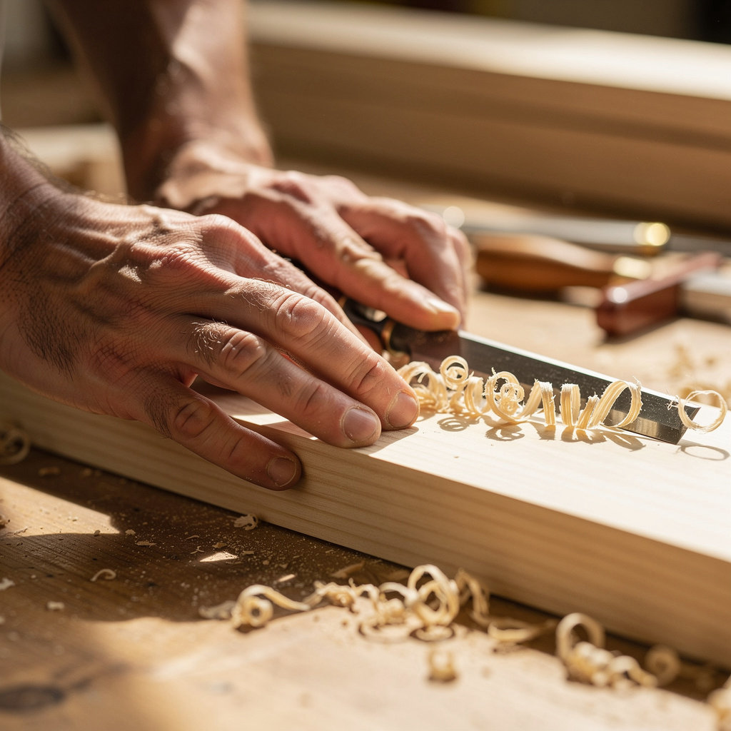 Jake glerup woodwork San Diego artisan crafting a custom wood furniture piece in the San Diego workshop